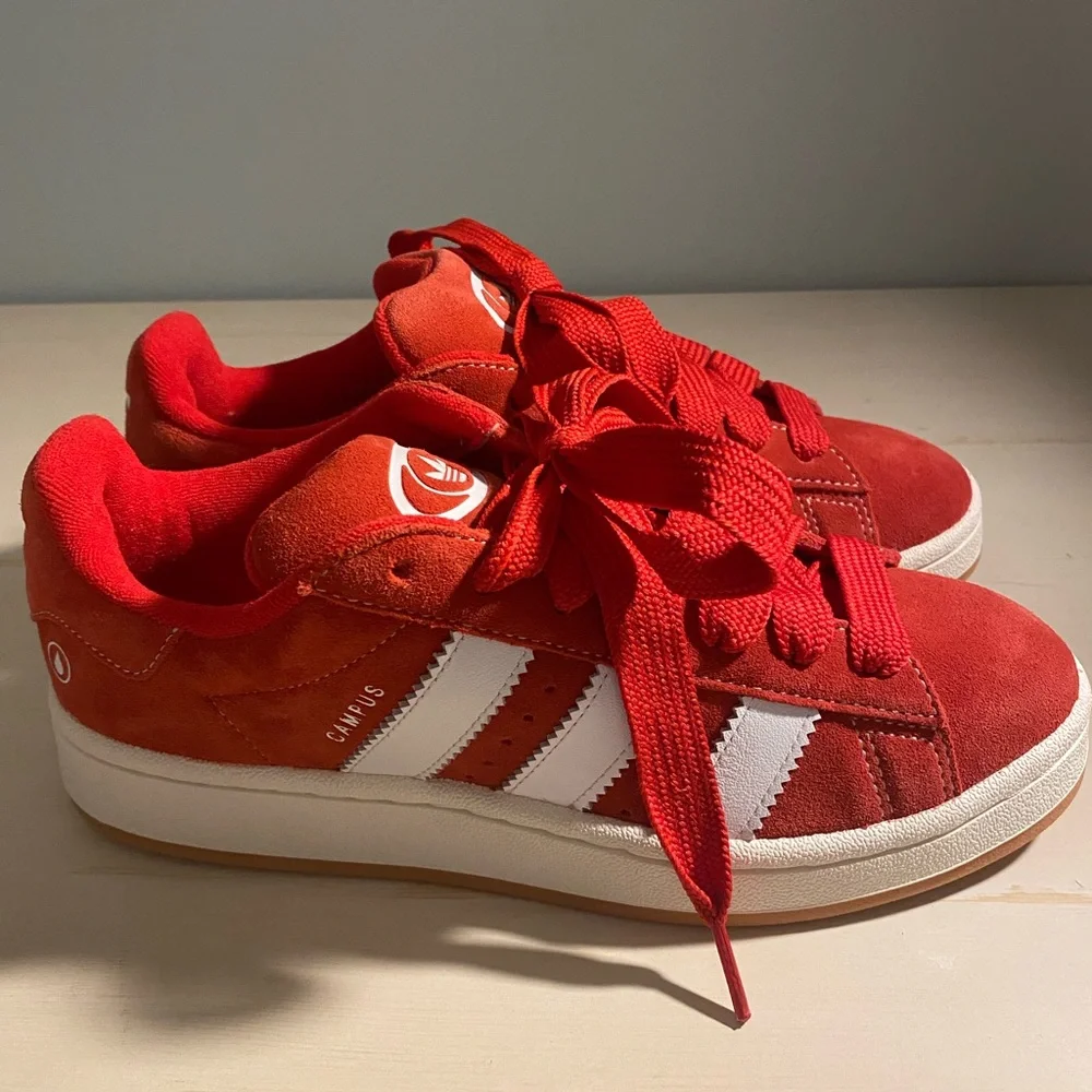 adidas Campus OOS Red Suede Sneakers with Ribbon Laces Unisex NWOT